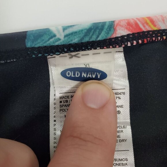 Old Navy Girl's Black Multicolor Tropical Hibiscus Print Swim‎ Bikini Bottoms XL - Picture 3 of 5